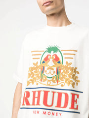 Rhude Parakeet New Money Printed T-Shirt in White