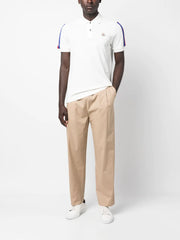 Moncler Stripe Sleeve Tape Polo in White