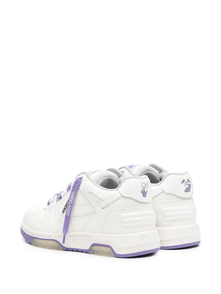 Off-White Out of Office Sartorial Stitched Leather Trainers White & Lilac Purple