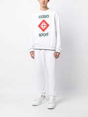 Casablanca Casa Sport Logo 3D Printed Unisex Sweatpant Joggers White