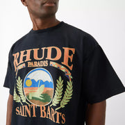 Rhude Saint Barts Beach Chair Logo T-Shirt in Black