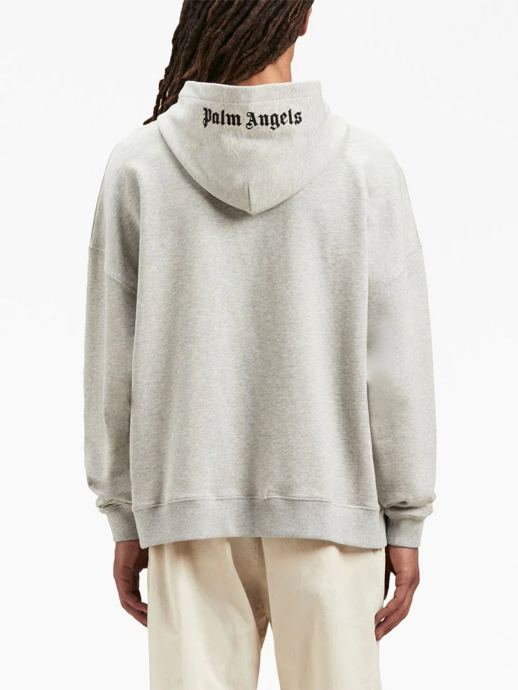 Palm Angels Embroidered Logo Hoodie in Grey