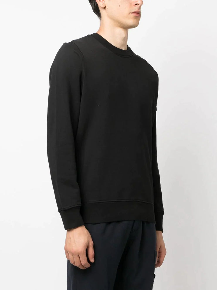 Stone Island Compass Patch Crew neck Sweatshirt in Black