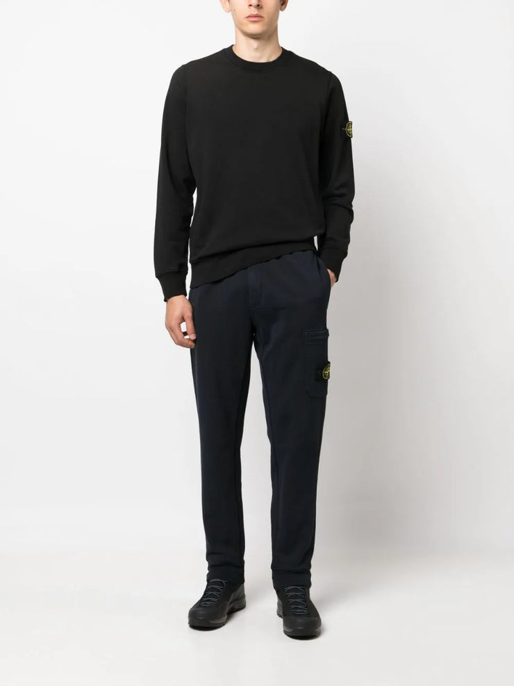 Stone Island Compass Patch Crew neck Sweatshirt in Black