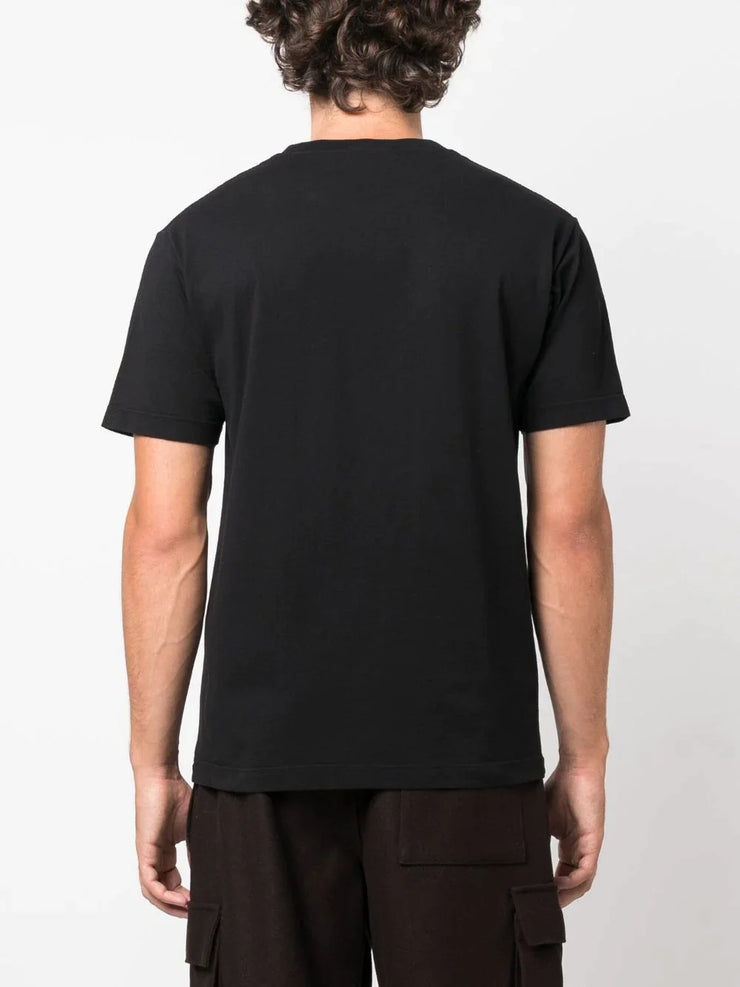 Stone Island Distressed Logo-print T-Shirt in Black