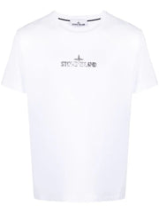 Stone Island Stamp One logo print T-Shirt in White