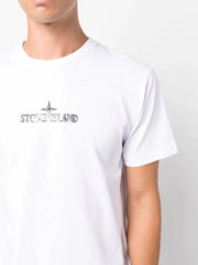 Stone Island Stamp One logo print T-Shirt in White