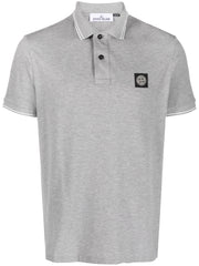 Stone Island Compass Patch Logo Polo in Grey