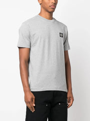 Stone Island Compass Appliqué Cotton T-Shirt in Grey