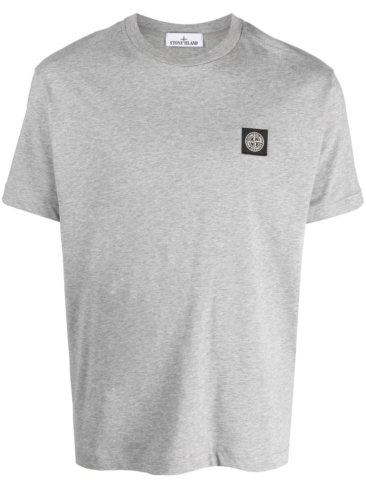 Stone Island Compass Appliqué Cotton T-Shirt in Grey