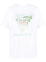 Casablanca Tennis Club Pastelle Print T-Shirt in White