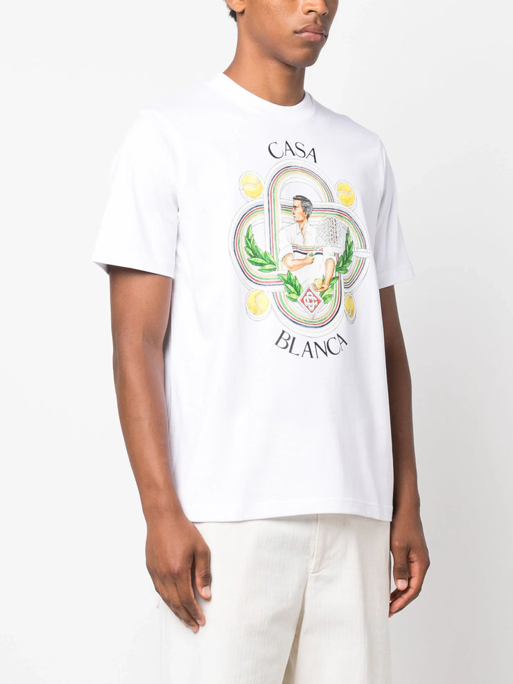 Casablanca Le Joueur Print T-Shirt in White