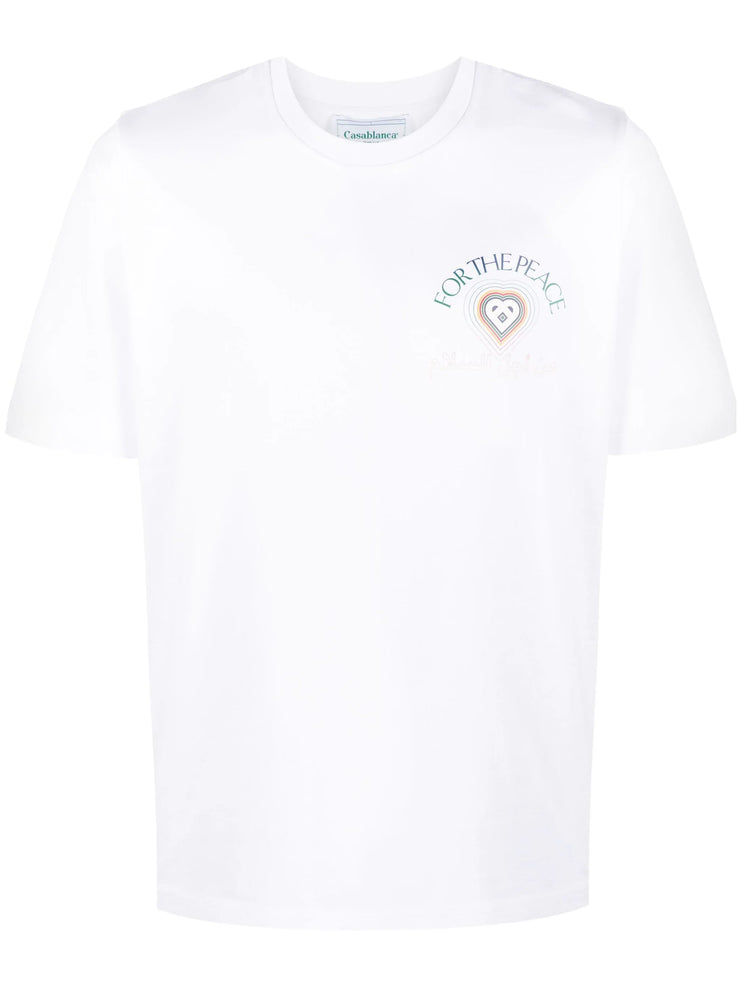 Casablanca For The Peace cotton printed T-Shirt in White