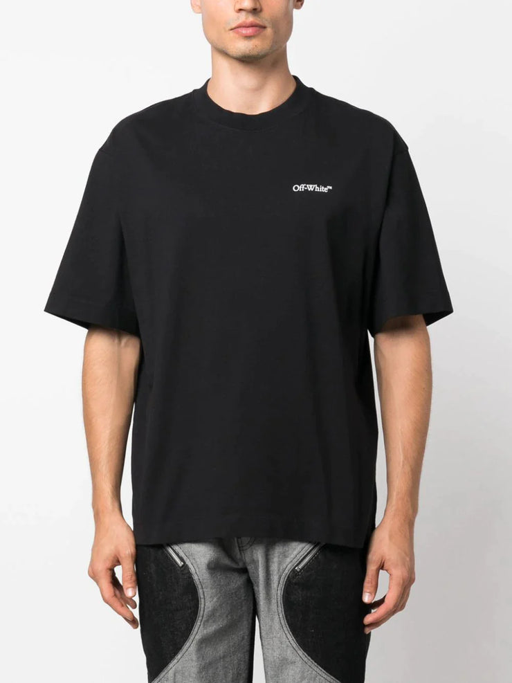 Off-White Lunar Arrow Logo Print T-Shirt in Black