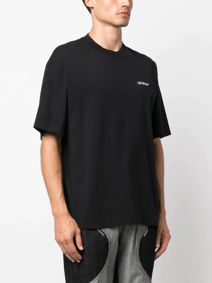 Off-White Lunar Arrow Logo Print T-Shirt in Black