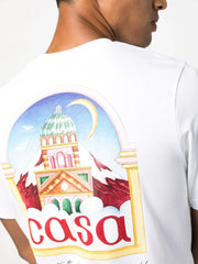 Casablanca Vue De L'Arche Printed T-Shirt in White