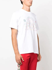 Casablanca Rainbow Crayon Temple Printed T-Shirt in White