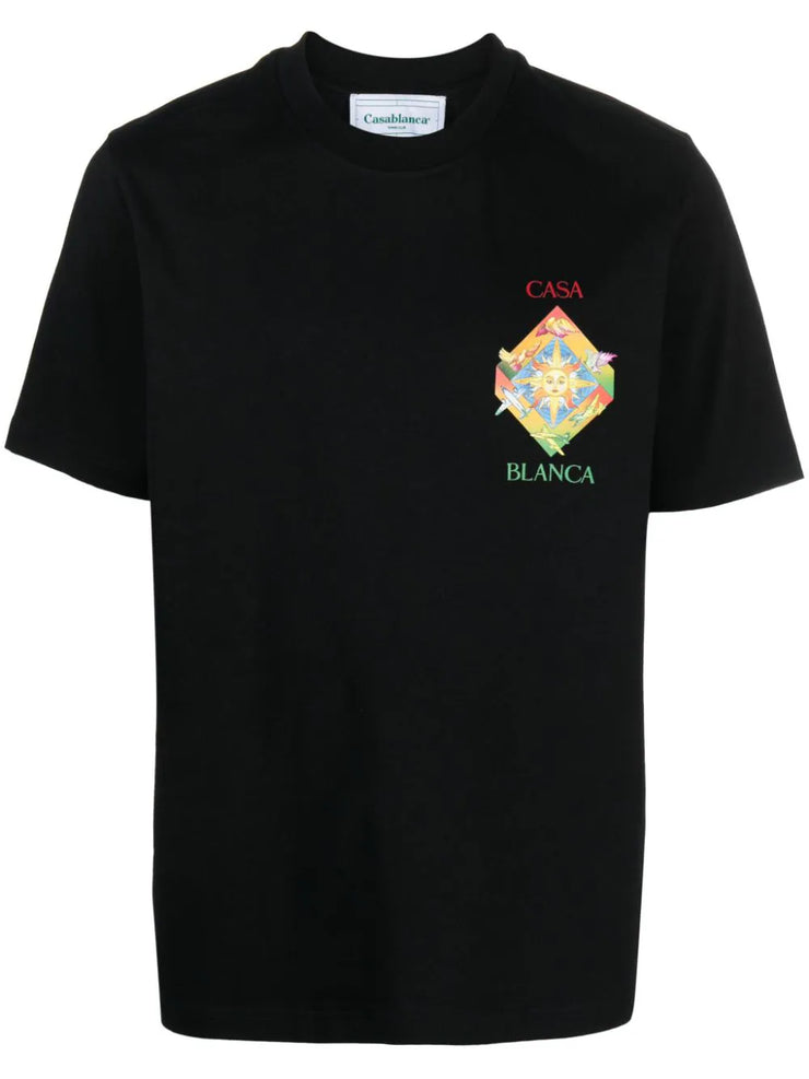 Casablanca Les Elements Organic Cotton T-shirt Black