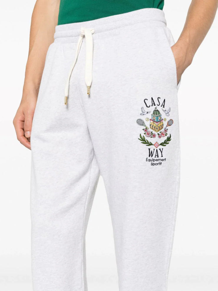 Casablanca Embroidered Casa Way Sweatpant Joggers Grey