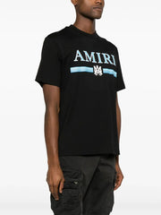 Amiri MA Bar Blue Logo Printed T-Shirt in Black