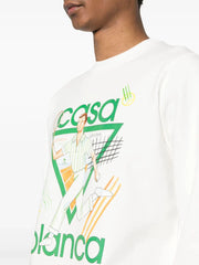 Casablanca Le Jeu Printed Cotton Sweatshirt in White