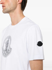 Moncler Appliqué-logo Outline Printed T-Shirt in White