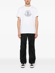 Moncler Appliqué-logo Outline Printed T-Shirt in White