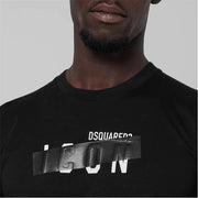 Dsquared2 Icon Tape Detail Cotton T-shirt in Black