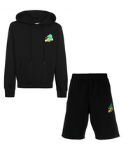 Off-White Brush Arrows Hoodie & Shorts Set in Black