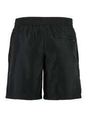 Dolce & Gabbana Silver Plaque Plate Drawstring Swimshorts in Black