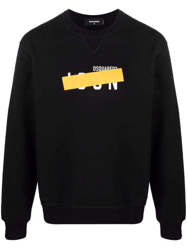 Dsquared2 Be Icon Yellow Tape Sweatshirt Black