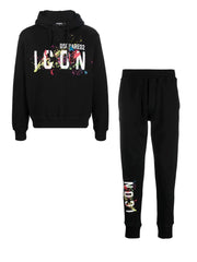 Dsquared2 Icon Splattered Tracksuit in Black