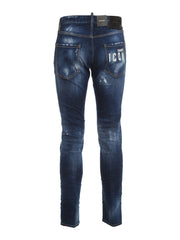 Dsquared2 Icon Spray Distressed Straight-leg Jeans Blue