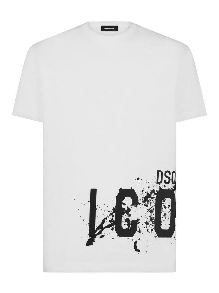 Dsquared2 Icon Splash Logo Printed Cool Fit T-Shirt in White