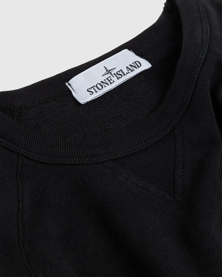 Stone Island Compass Patch Crew Neck Sweatshirt in Black