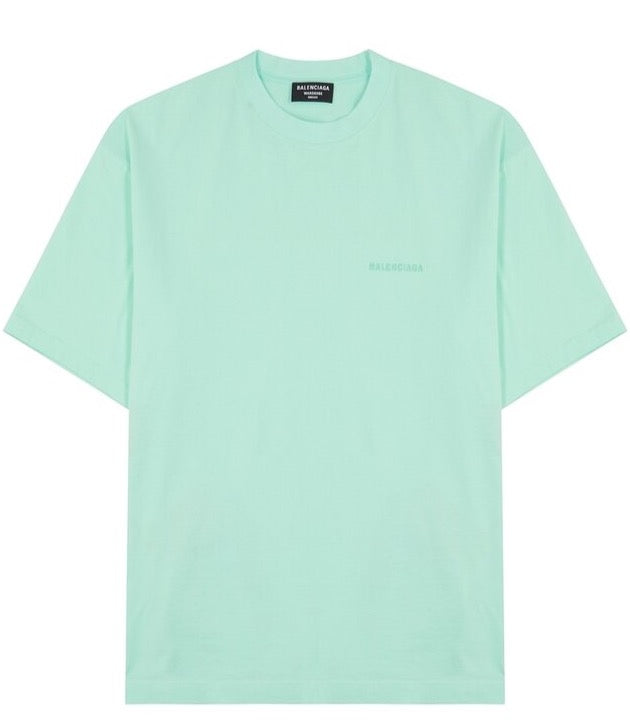 Balenciaga Embroidered Logo T-shirt in Green