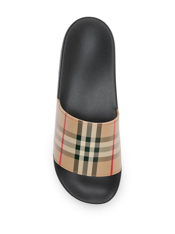 Burberry Furley Vintage Check Sliders in Brown