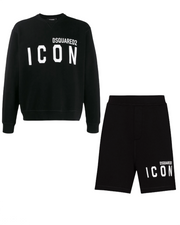 Dsquared2 ICON Sweatshirt and Short Set in Black