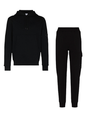 C.P. Company Hoodie & Diagonal Joggers Tracksuit in Black