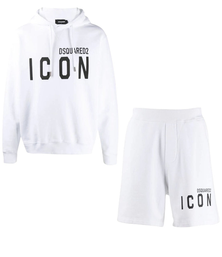 Dsquared2 ICON Hoodie and Short Set in White