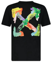 Off-White Brush Arrows Printed Logo Slim Fit T-Shirt in Black