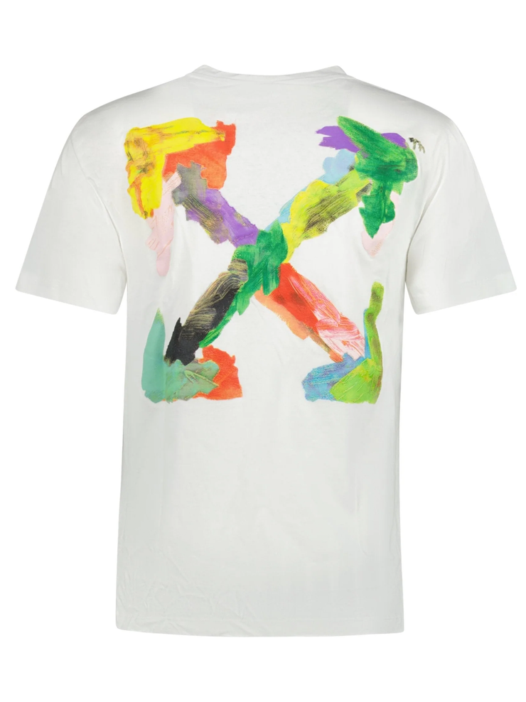 Off-White Brush Arrows Printed Logo T-Shirt in White