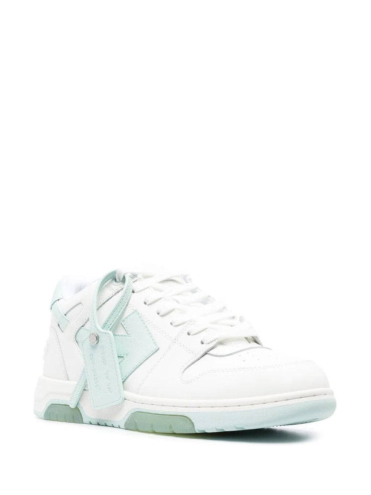 Off-White Out of Office Leather Trainers in White/Mint