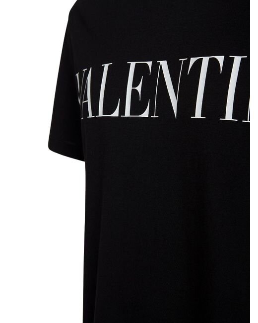 Valentino Black Logo Print Cotton Jersey T-shirt